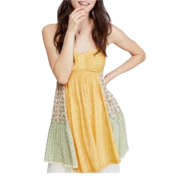 Free People Floral Color Block Tube Top - Picture 1 of 7